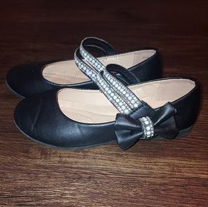 Girls Hunny Bunny Black Flats Mary Jane Dress Shoes Size 11